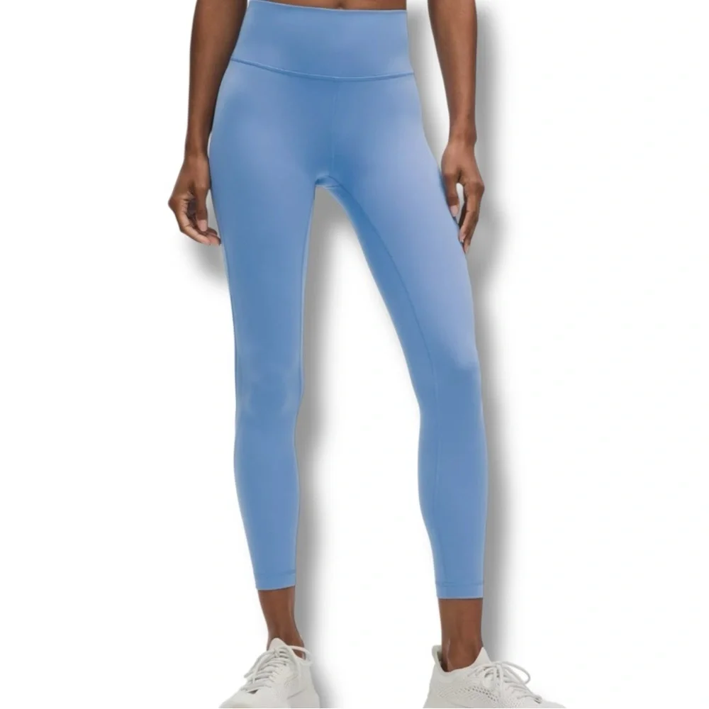 NWT LULULEMON Wunder Train Mesh Panel High-Rise Leggings 25” - Pool Blue 14